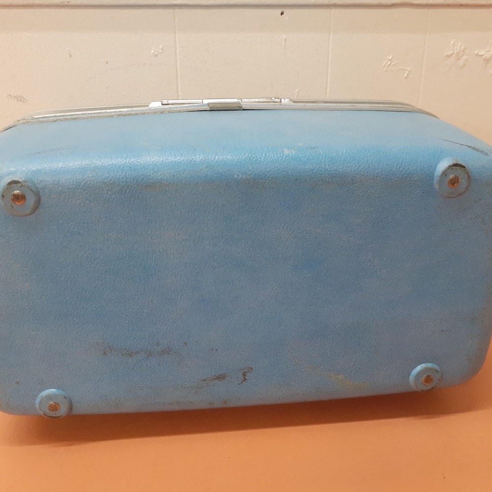 VTG SAMSONITE COSMETIC TRAIN CASE BLUE IT'S A BOY Makeup Luggage - Picture 8 of 12